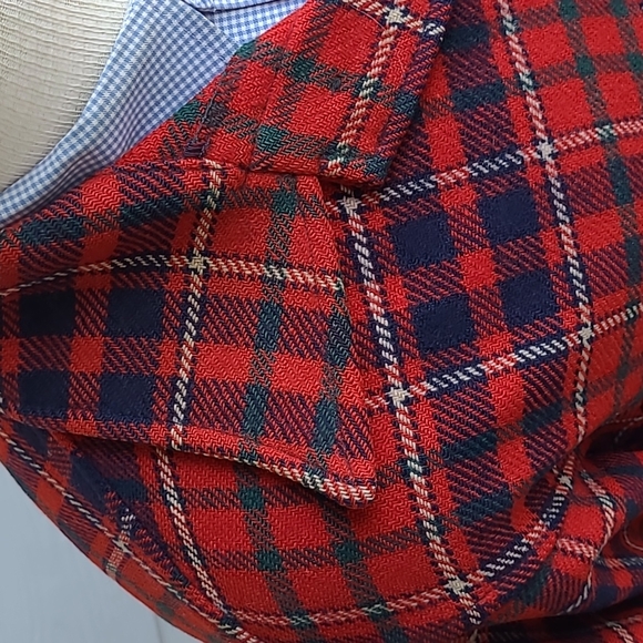 PENDLETON Red Plaid Pure Virgin Wool‎ Medium Mens Heavy Shirt Jacket VTG RARE - Picture 5 of 11